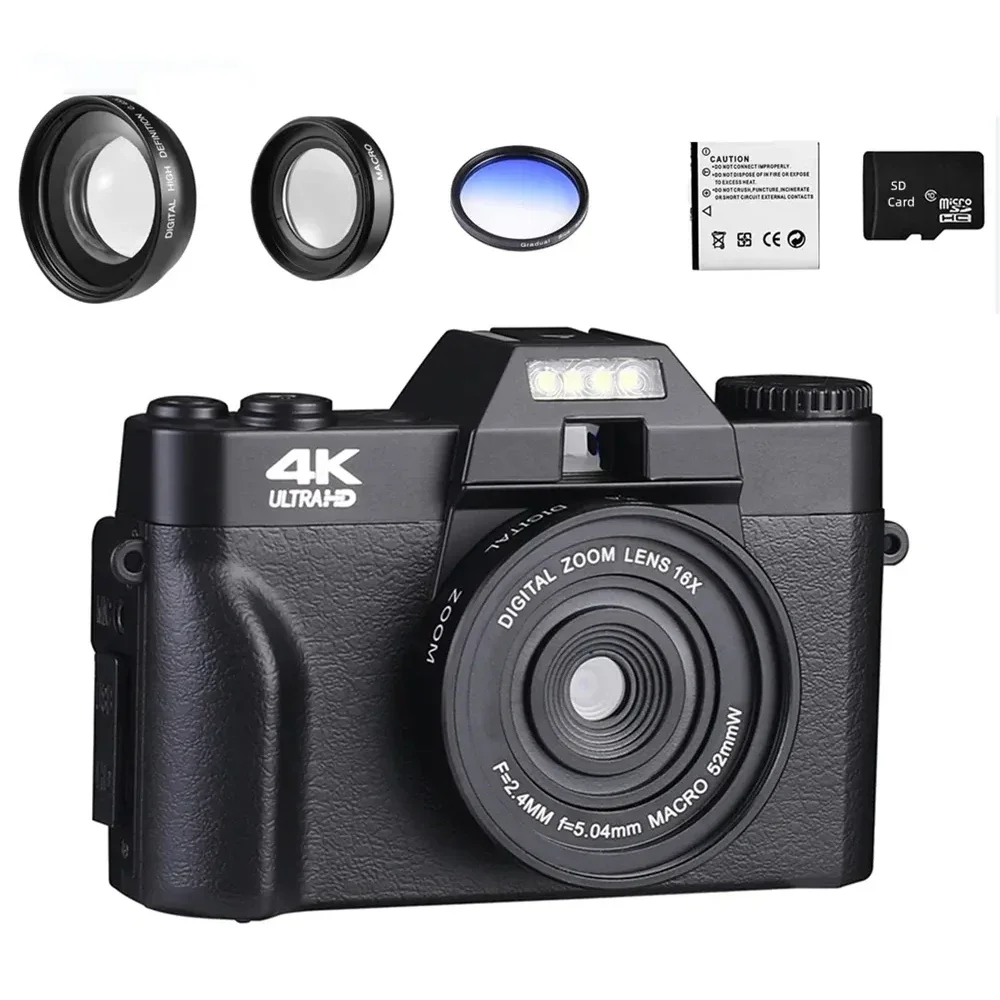 

4K HD Digital Photo Camera For Photography Camera 48MP Camcorder 3" Screen Youtube Webcast Vlog Video with Wifi For Home Travel