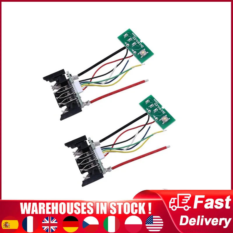 

2 шт., защитная печатная плата для зарядки литий-ионных аккумуляторов DCB200 для Dewalt 18 в 20 в DCB201 DCB203 DCB204