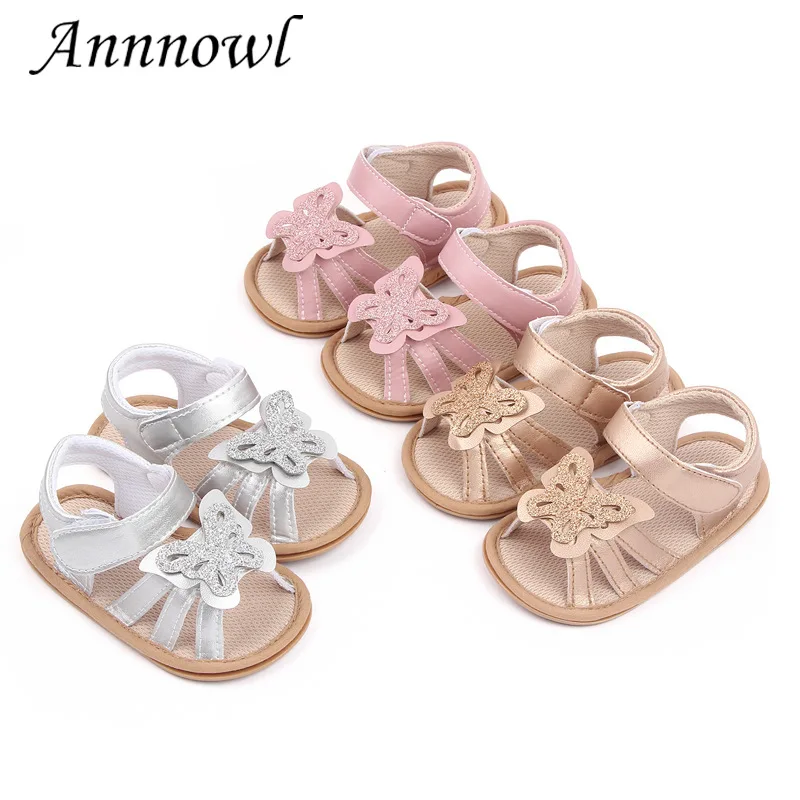 

Brand Baby Girl Sandales Toddler Summer Shoes Newborn Bebes Soft Rubber Sole Footwear for 1 Year Bling Butterfly Infant Sandalen