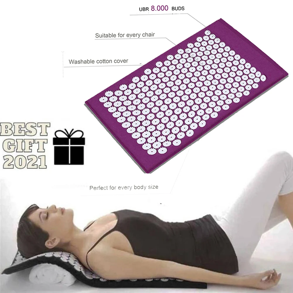 

Yoga Acupressure Mat Back Body Relieve Stress Tension ABS spike Acupressure Massage Relaxation Pain Pad Mat