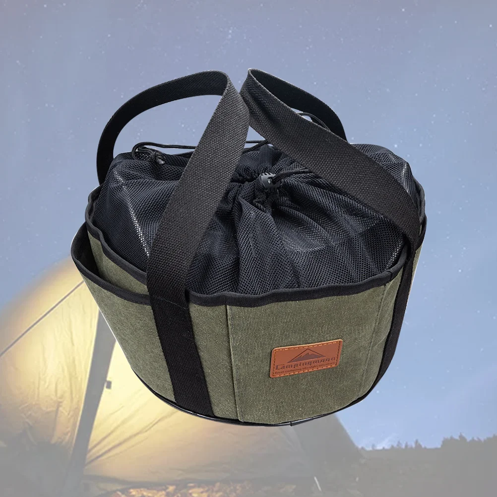 

Multifunctional Portable Dutch Oven Canvas Storage Pouch Storage Bags Cooking Utensils Organizer for Outdoor Activities BBQ A50