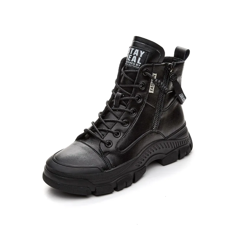 

2022 Autumn Early Winter Shoes Genuine Leather Fashion Boots for Women Thick Sole Women Ankle Boots Brand Ladies Botas New