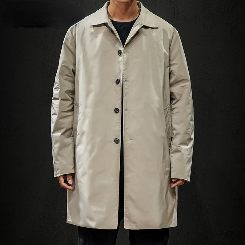 M5xl Oversized Men's Jackets Spring Single Breasted Mediumlong Male