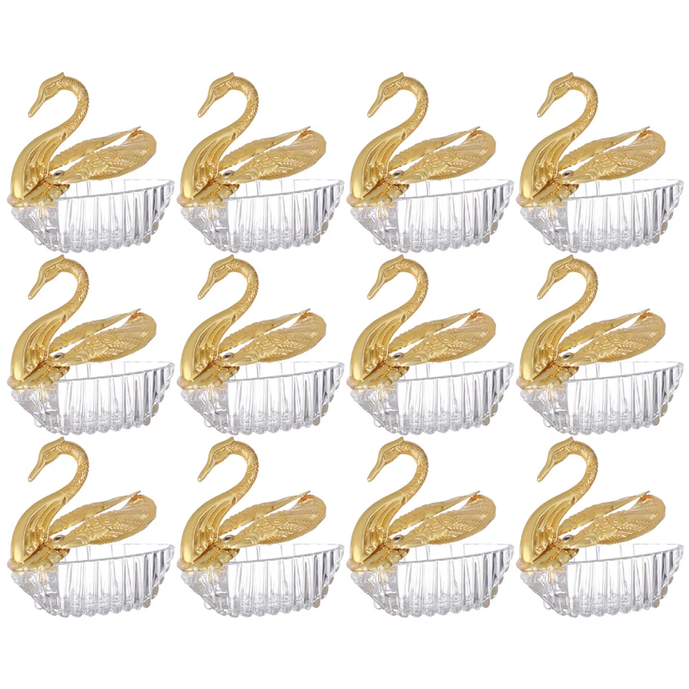 

European Romantic Swan Candy Box Plastic Chocolate Boxes Baby Shower Wedding Party Favor Supplies