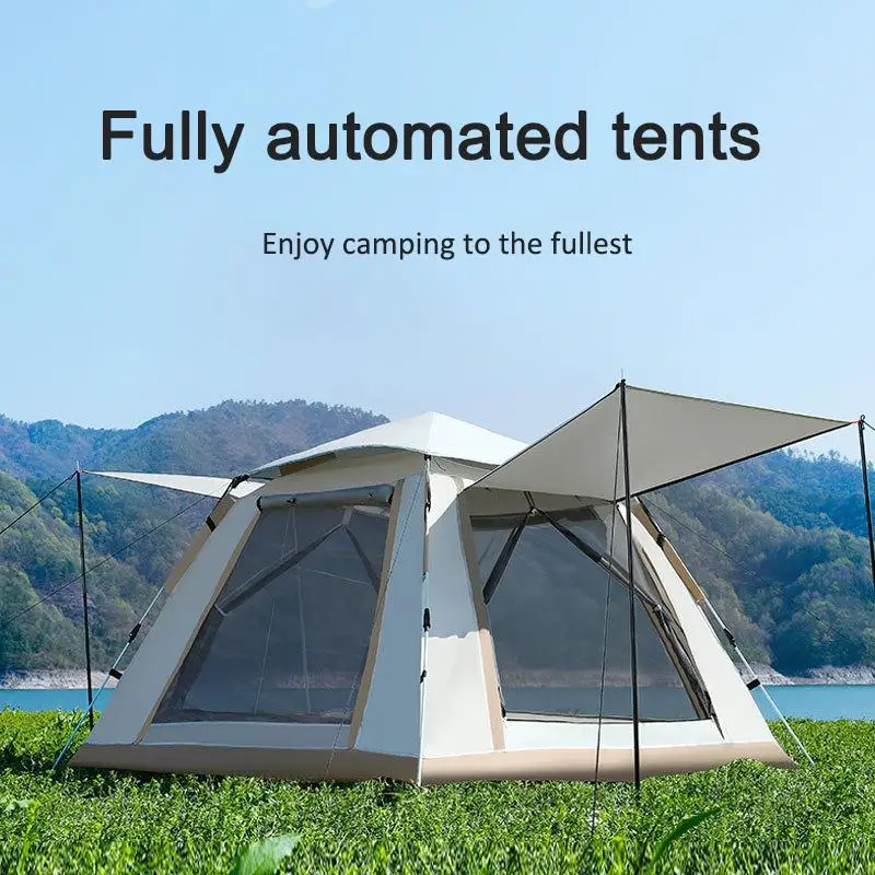 

Outdoor tent portable fully automatic quick opening sunshade rain proof camping park, camping, picnic, outdoor four sided tent,