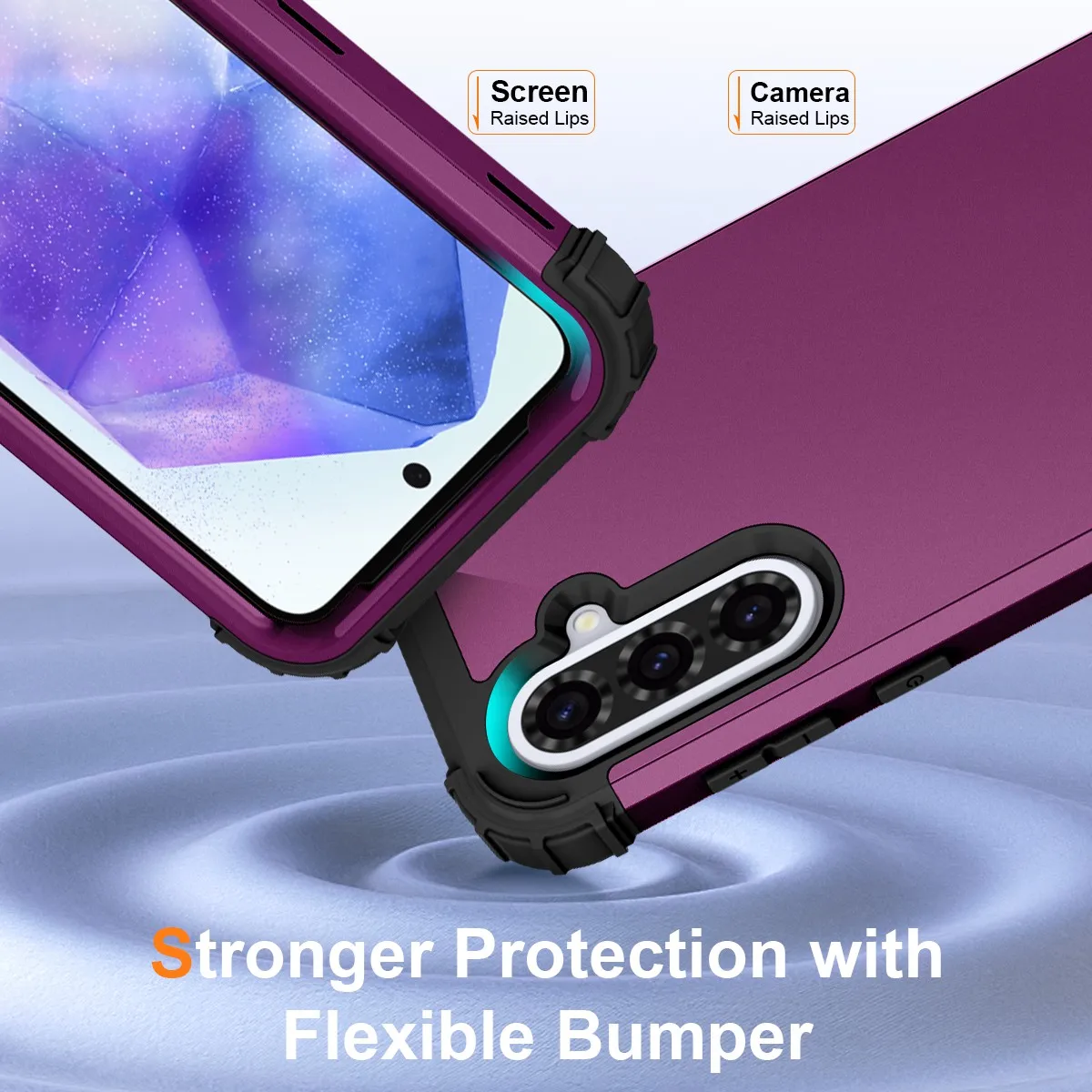 Heavy Duty 3-in-1 Rugged Shockproof Case with Soft Silicone and Hard Plastic Protective Cover