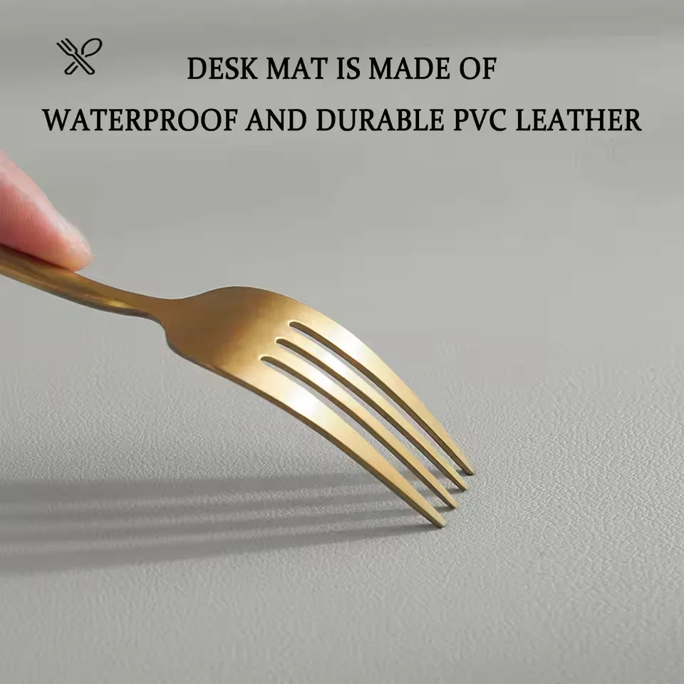 Elegant Leather Desk Protector with Stitched Edges and Non-Slip Base
