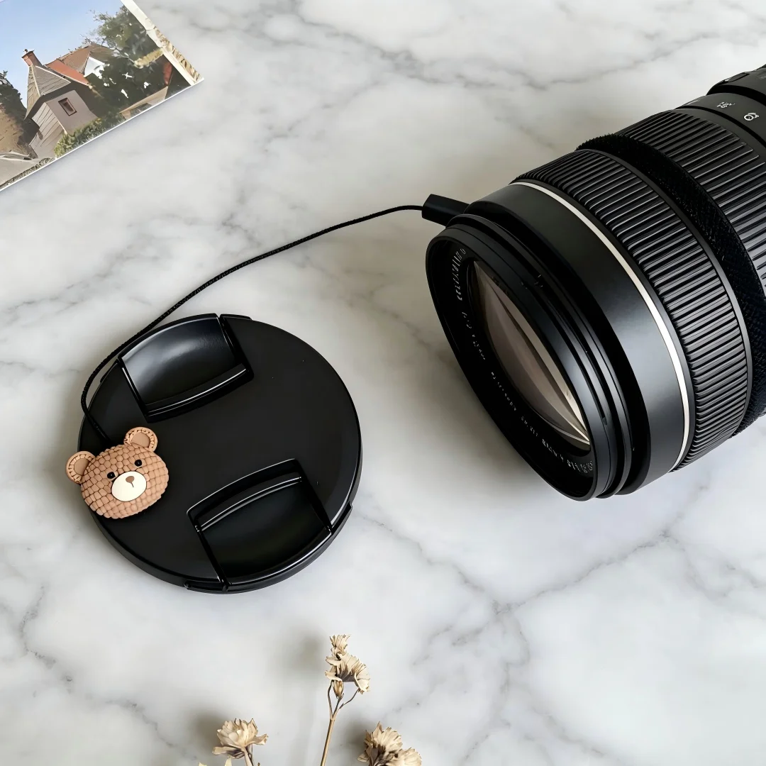 Adorable Cartoon Camera Lens Cap Keeper with Anti-Lost Strap - Universal Accessories