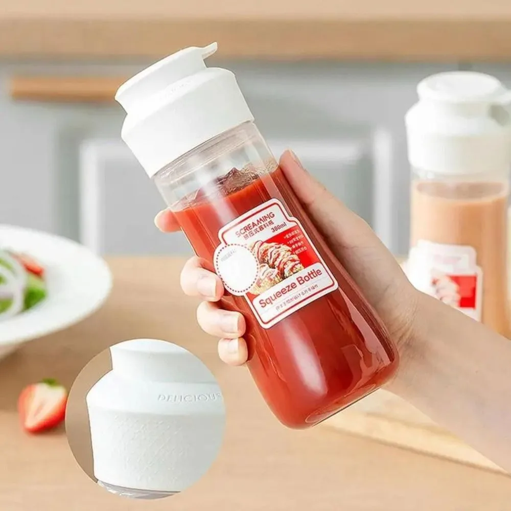 Refillable Squeeze Bottles Airtight Squeeze Container for Ketchup Sealed Design Dispensing Supplies for Peanut Butter Oyster