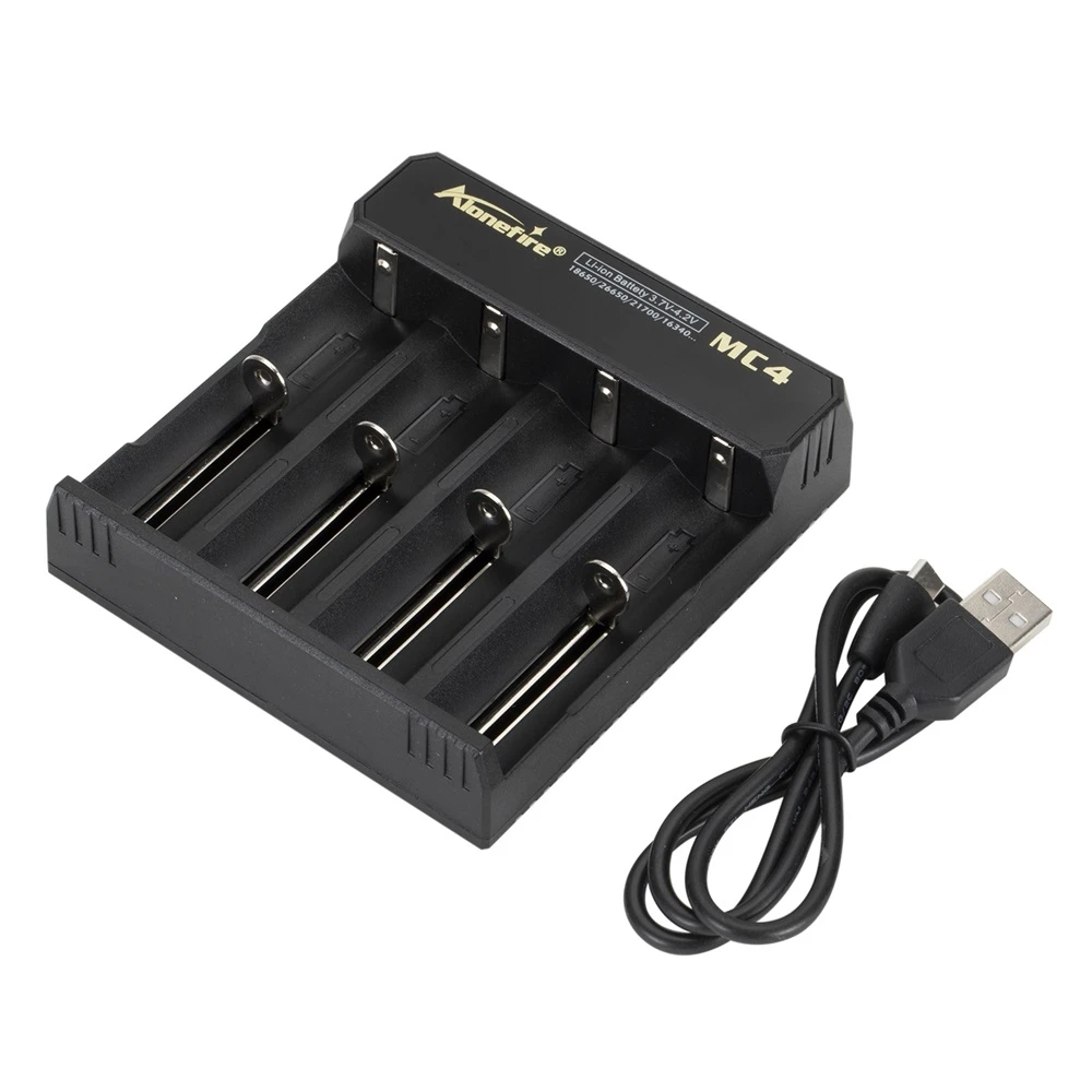 4-Channel 5V 2A USB Charger For 3.7v Rechargeable Li-ion Battery 26650/16340/14500/21700/18650/10440 Flashlight Headlamp Torch