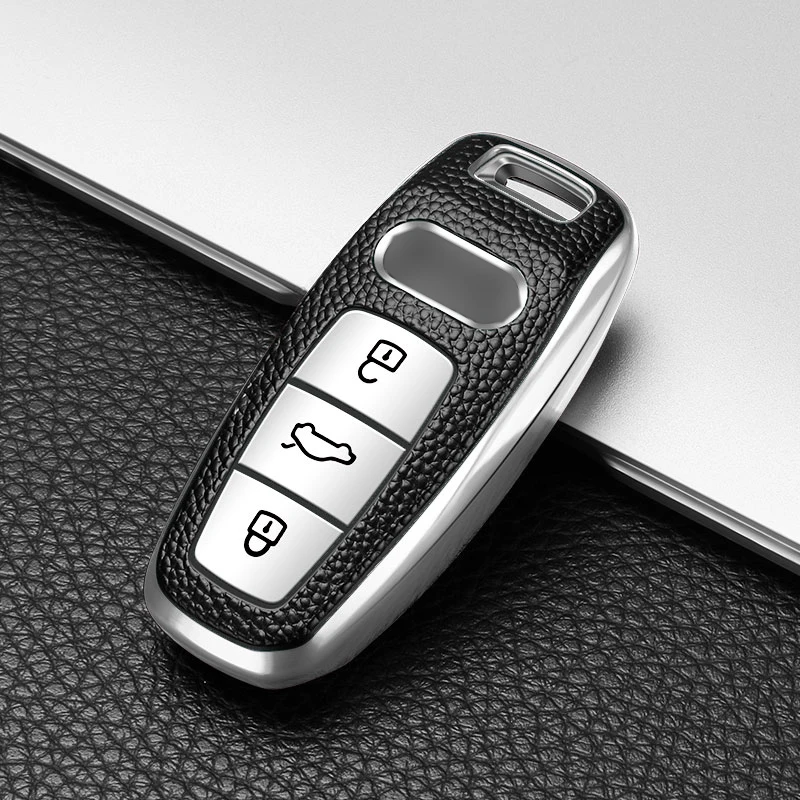 Leather TPU Car Remote Key Cover Case For Audi A3 A4 B9 A6 C8 A7 S7 4K