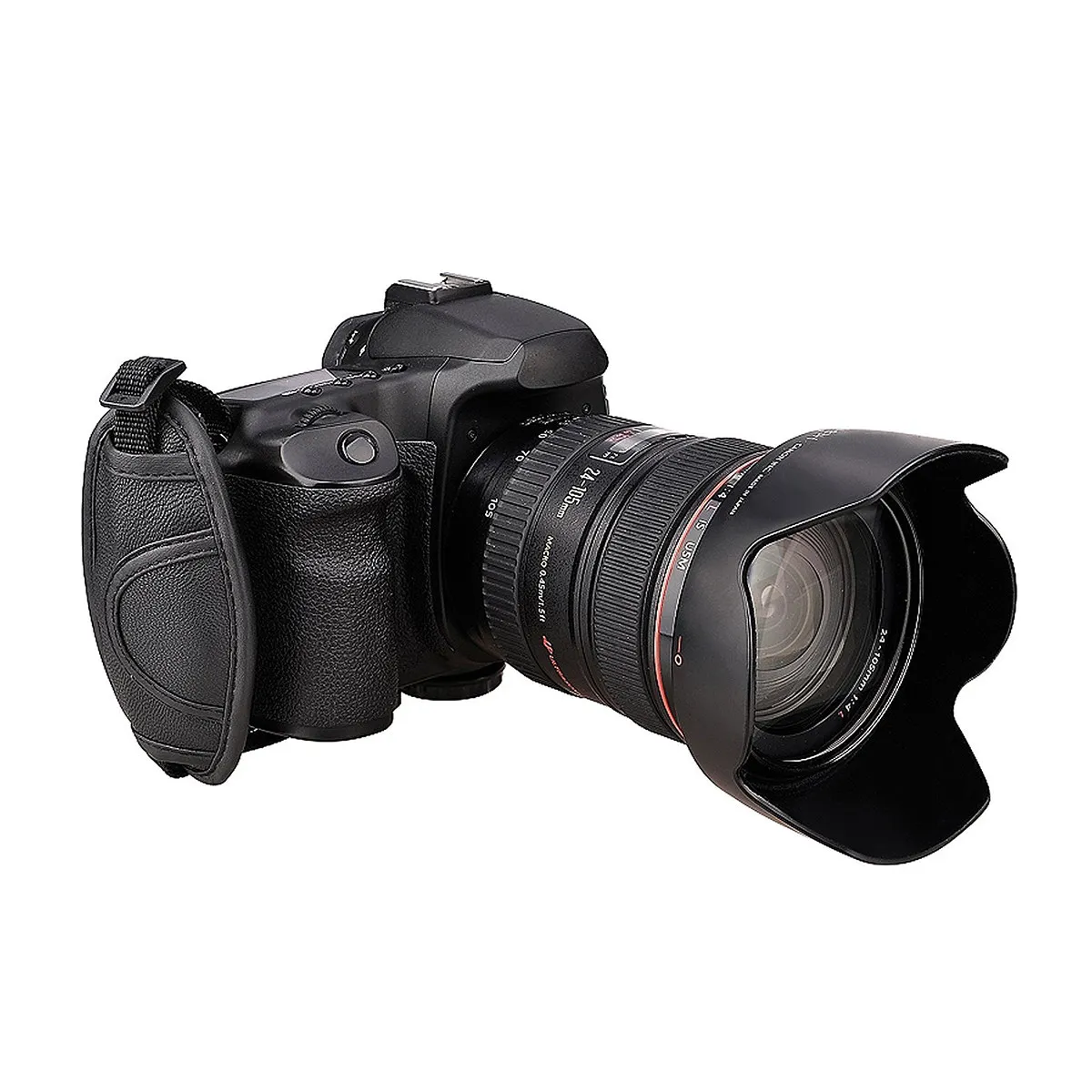 조절 가능한 블랙 PU DSLR 카메라 핸드 그립 스트랩 쿠션형 손목 지지대 후지 캠코더 안정화 핸드