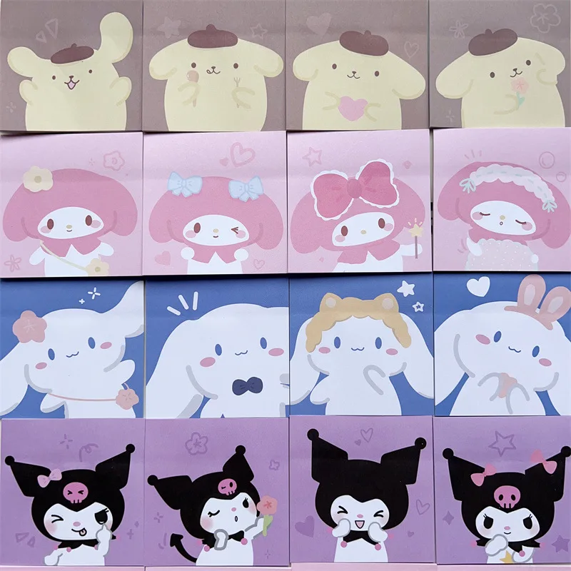 

Kuromi Cinnamoroll Pompom Purin My Melody Kawaii Sanrioed Message Book Cartoon Cute Memo Notepad Office Supplies