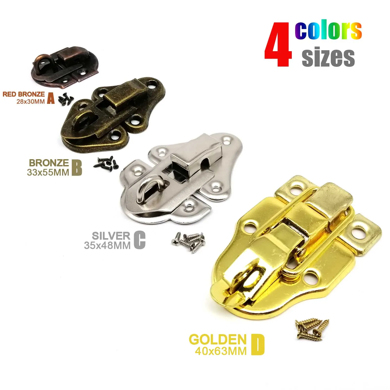 Jewelry Box Toggle Latches Hasp Hook Clasp Lockable with screws