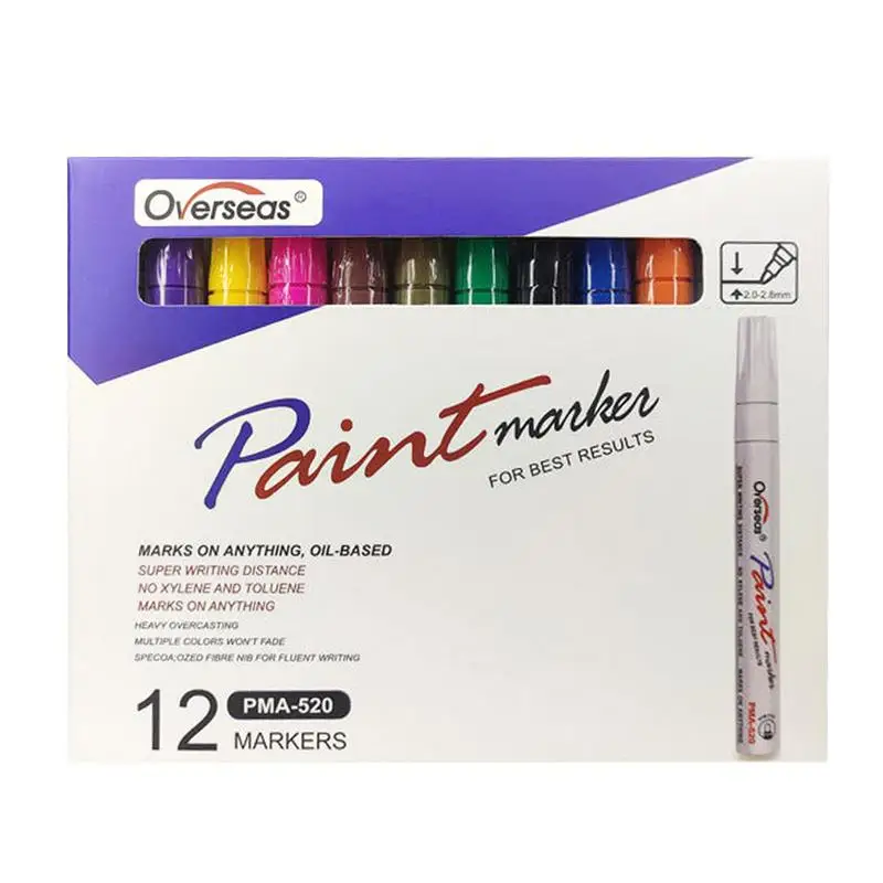 

Tire Paint Marker Pen 6pcs/12pcs Tire Ink Paint Markers Waterproof Oil Based Ink For Car Vehicle Motorcycle Tyre