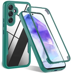 360° All - Inclusive Shockproof Screen Protection Phone Case - SamsungA55 5G (Dark Green)