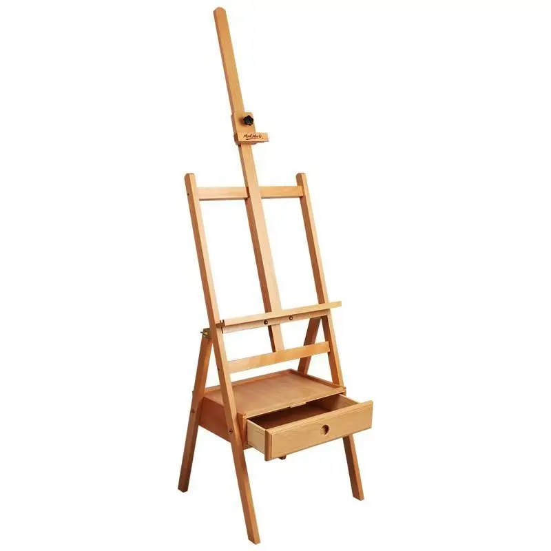 Foldable Beech Wood Frame Drawer Style Oil Painting Bracket Sketching Board Adjustable Easel