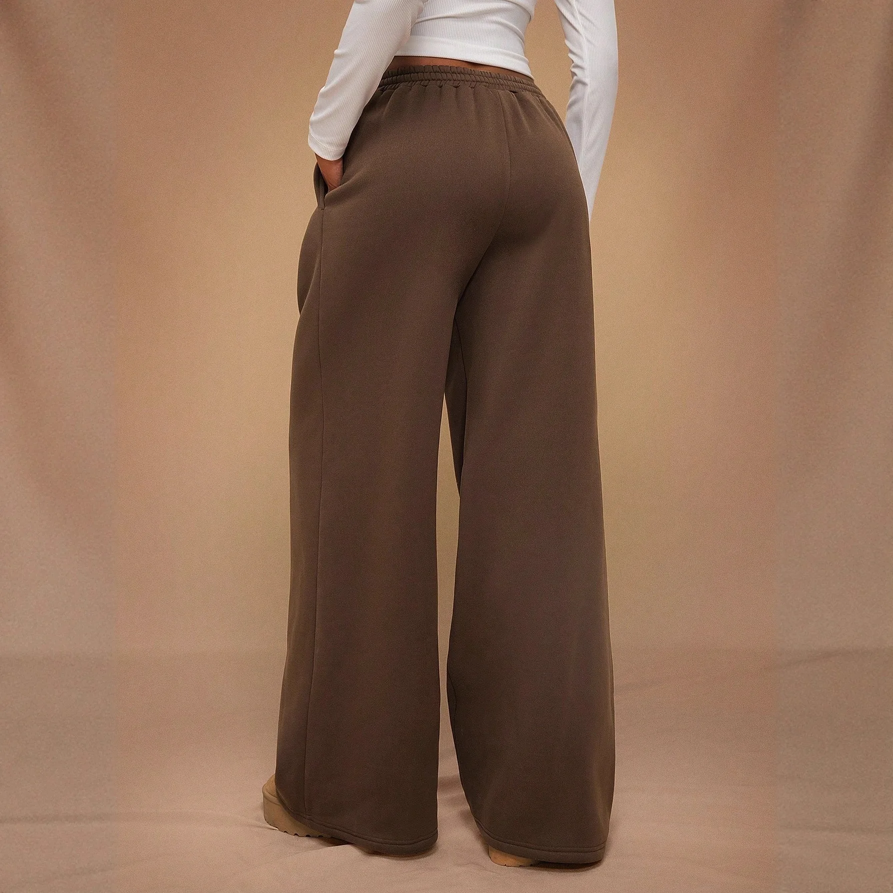 Velvet Thicken Sweatpants for Women Autumn Elastic Waist