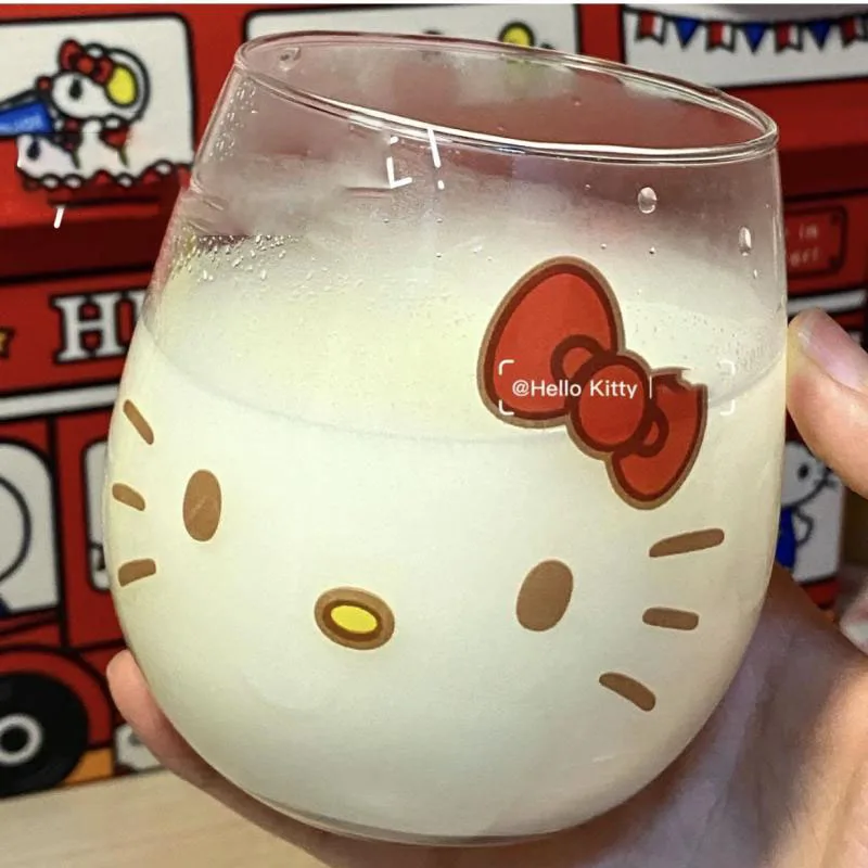 

Cartoon Cup Pochacco Cinnamoroll Hello Kitty Glass Cup Girl Heart Milk Juice Cup Thickened Large Capacity Cute Girl