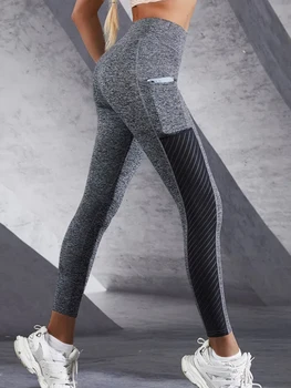 New Large Panel Pocket Women Leggings Design with High Waist Hip Lift Slimming Leggings Fitness Running Crop Pants 1