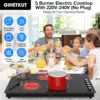 36 inch,36 inch Electric Cooktop,9200W Built-in & Countertop 36 inch Cooktop with 9 Power Levels, 2