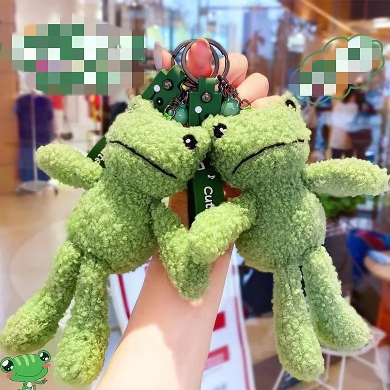 Plush Keychain Plush Toy Cute Cartoon Animal Plush Toy Keychain Backpack Coin Bag Frog Accessories Gift Kawaii Car Accessories