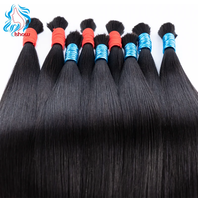 Human Hair Bulk For Braiding Straight Brazilian Virgin Human Hair Bulk No Weft for Braids Straight Bulk Human Hair Natural Black 1