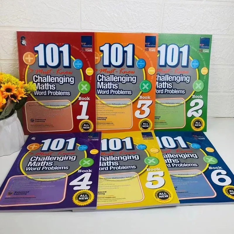 6 Books/Set SAP 101 Challenging Maths Word Problems Singapore Primary ...