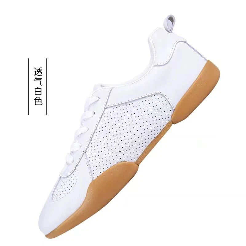 Women's Casual Shoes Men's White Martial Arts Shoes Casual Soft Bottom Gymnastics Elastic Shallow Mouth Fabric Flat