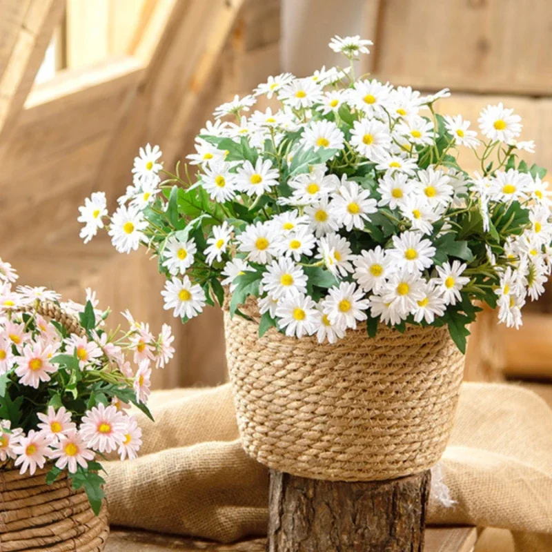 35CM24 Kleine Gänseblümchen Blumenstrauß Künstliche Blume Pastorale Heimdekoration Hochzeitsdekoration Kamille