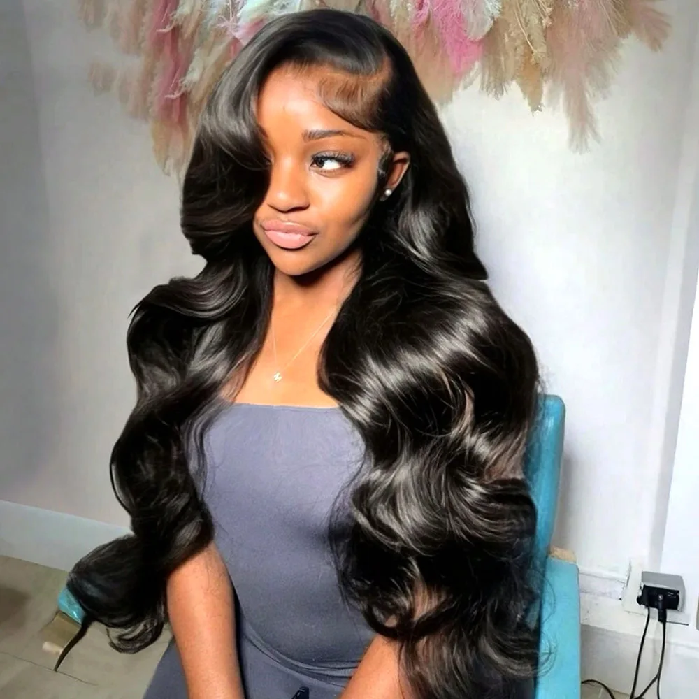30 Inch Body Wave Lace Front Human Hair Wigs 13x4 HD Pre Plucked with Baby Hair Lace Front Wig for Black Women 200% Density