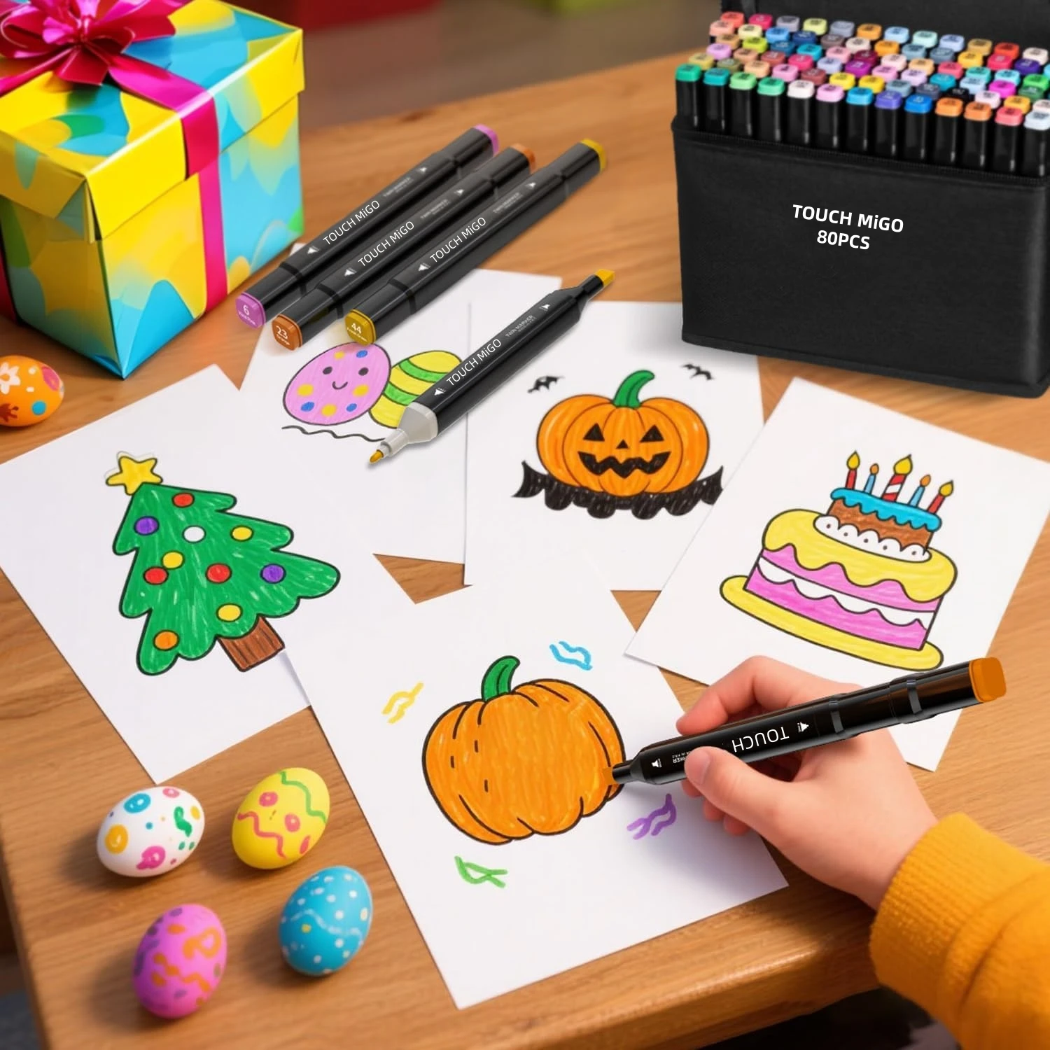 Art Markers 24-80 Colors Marker Pen Set Alcohol Based Double Headed Coloring Sketching Graffiti Manga