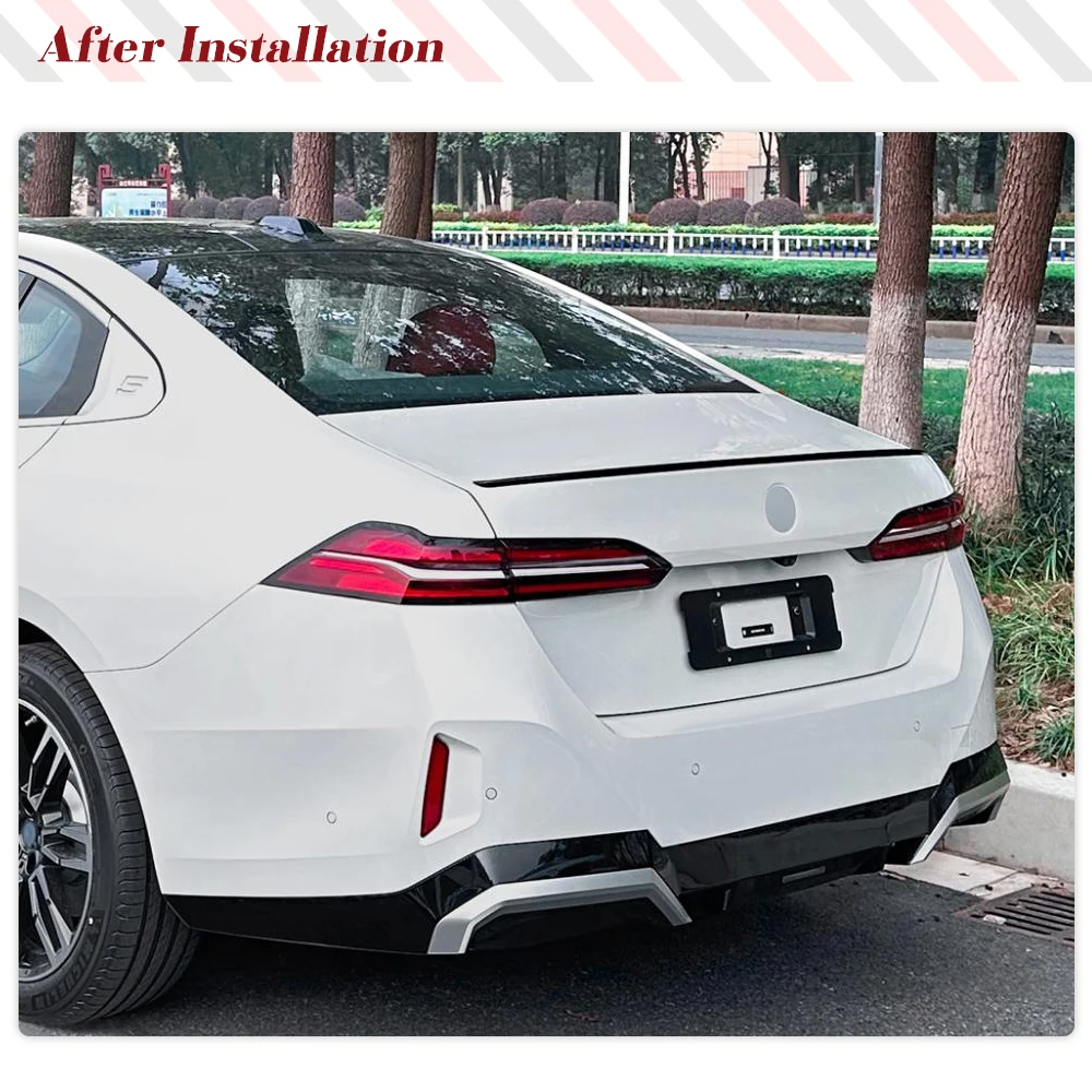 자동차 리어 트렁크 레이싱 스포일러, ABS 광택 블랙 윙 립, BMW 5 시리즈 I5 G60 G61 M 스포츠 2024