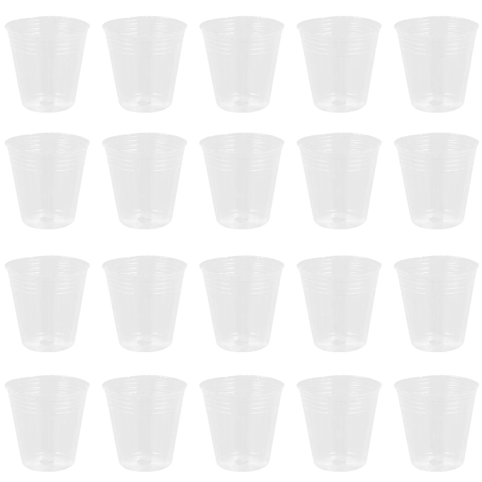 Flower Pots 50 Pcs Nursery Cup Plastic Small Clear Funny with Drainage