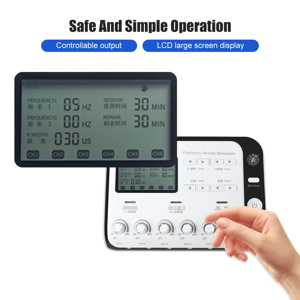 EMS Tens Massager Electrostimulation Tens Machine Physiotherapy Body Massage Back 6 Output Multi-Functional Electroacupuncture 4