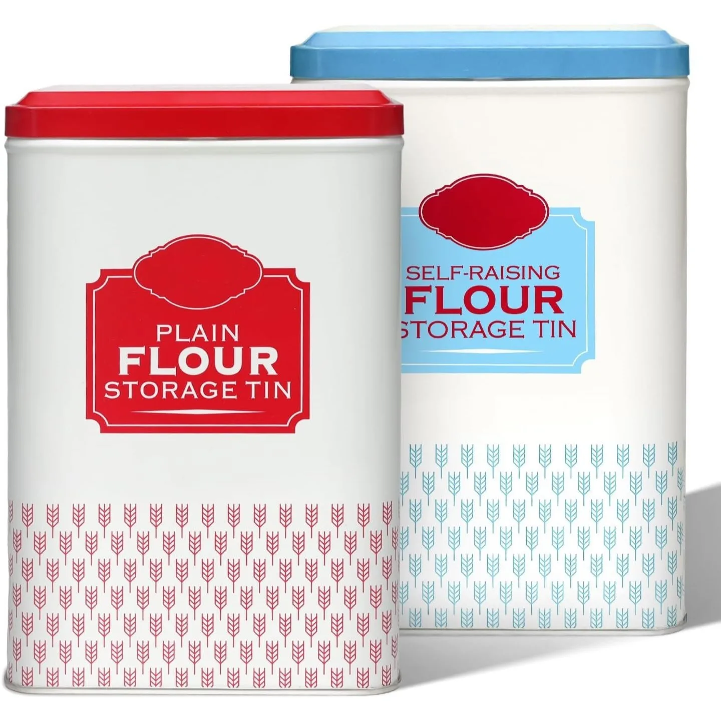 Flour Storage Containers | Self Raising Flour Tin with Lid | 18.5 X 9.2 X 12 Cm Storage Tins to Keep Flour Fresh & Clean (Self R