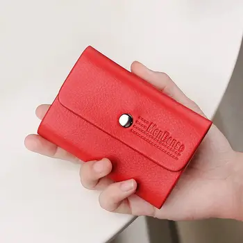 جديد مكافحة سرقة معرف حامل بطاقة الائتمان موضة المرأة 24 فتحات بت سليم بولي Leather حافظة جيب جلدية محفظة محفظة للنساء الرجال 2