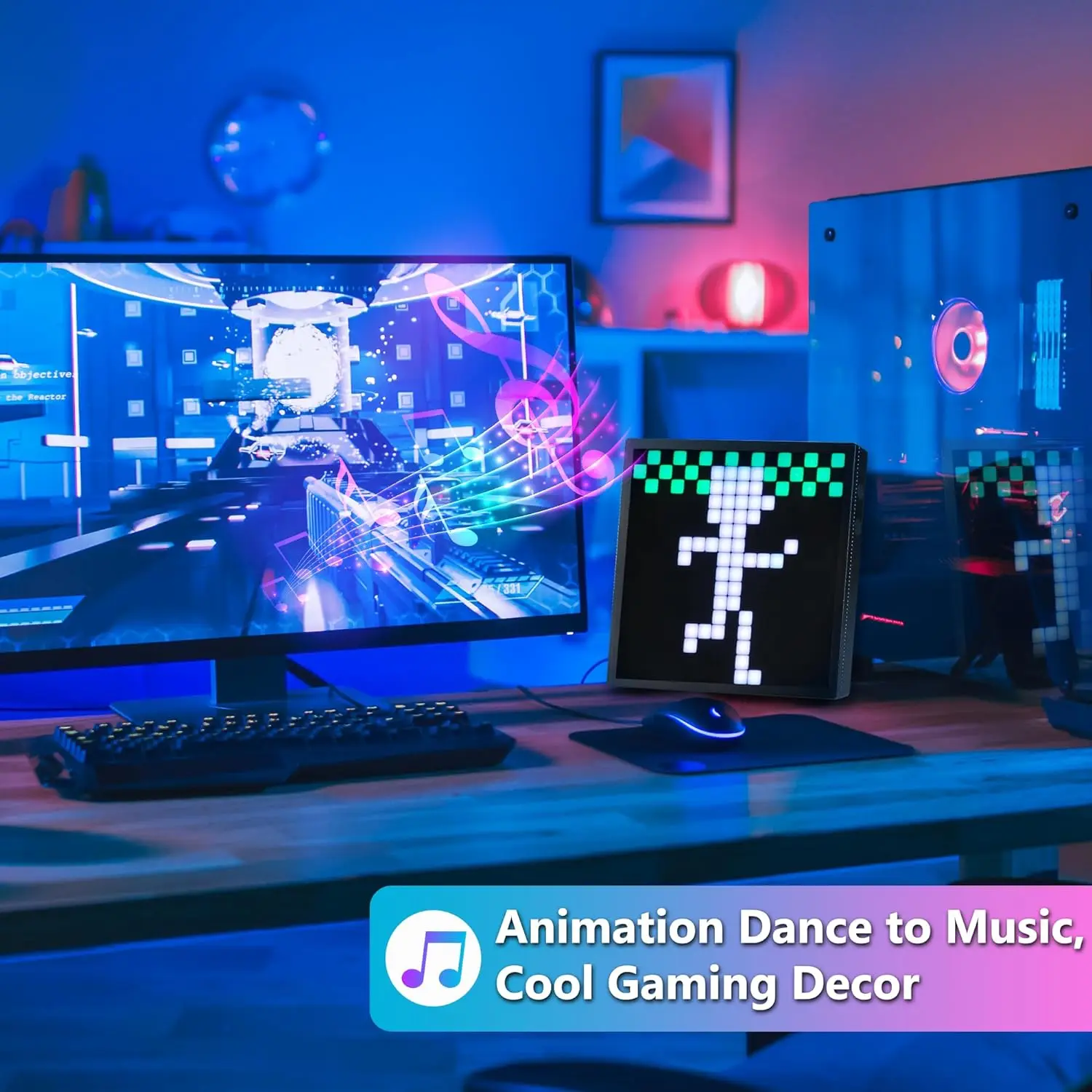 LED 매트릭스 픽셀 디스플레이, 스마트 앱 제어, DIY 디지털 포토 프레임, 픽셀 프로그래밍 가능 스크린, 게임방 데스크탑 장식,  야간 조명 - AliExpress