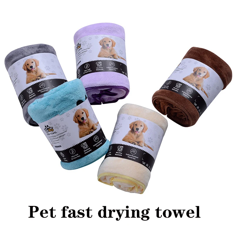 

Quick-drying Pet Dog and Cat Towels Soft Fiber Towels Water-absorbent Bath Towel Convenient Pet Shop Cleaning Towel Pet Supplies