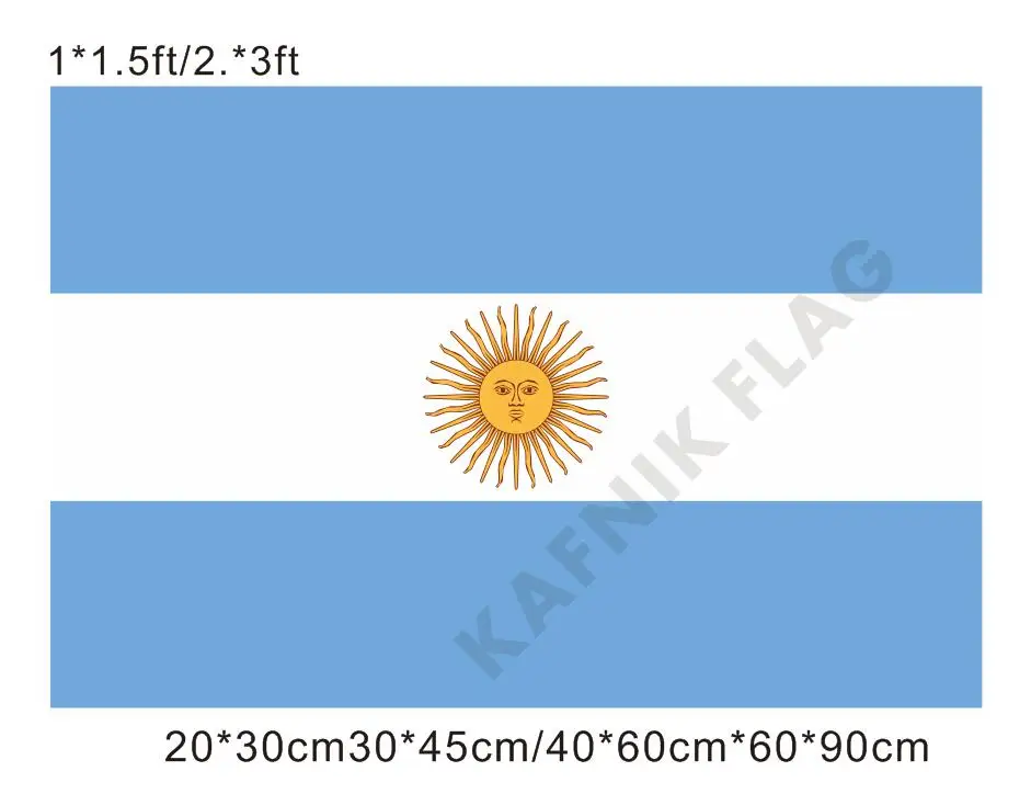 KAFNIK, 20*30cm/30*45cm/40*60cm/60*90cm Kleine Flaggen Argentinien-Flagge für Länder Weltweite Veranstaltungen Dekorative Flaggen