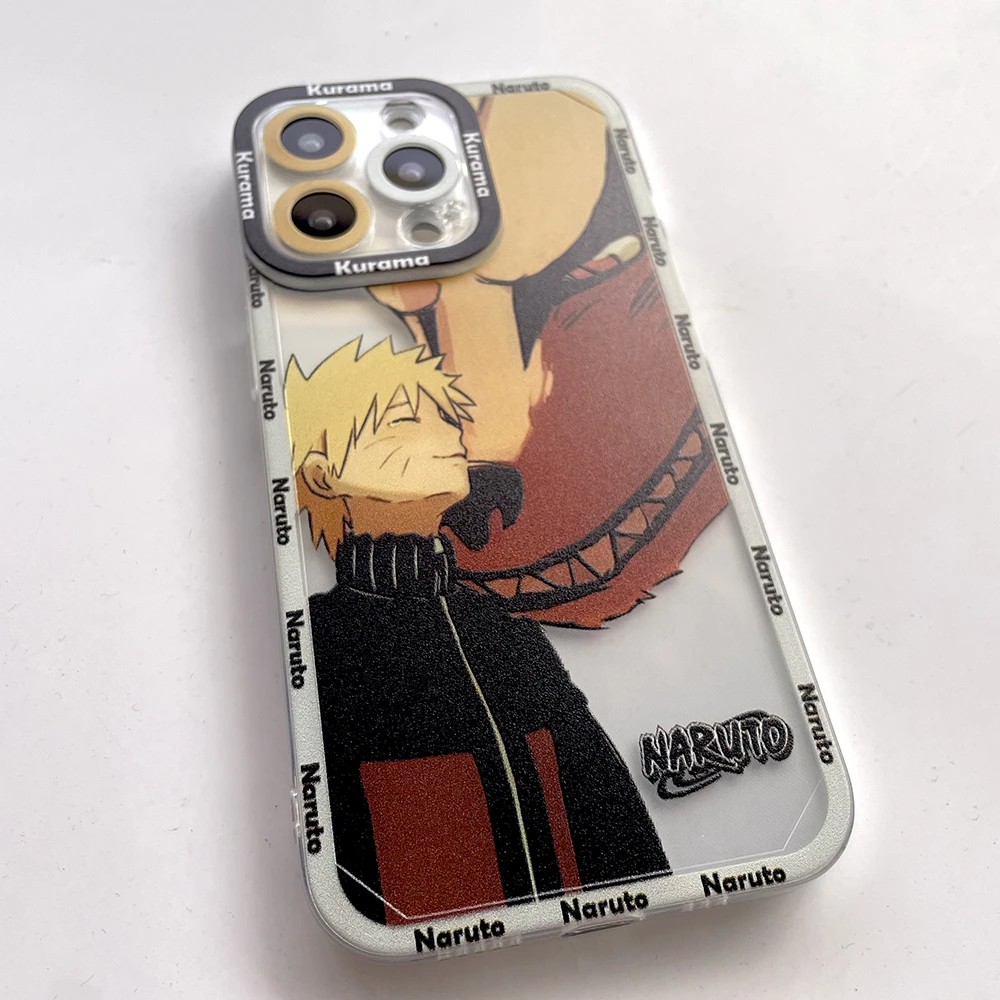 iphone 13 pro phone case BANDAI Anime Naruto Kurama Friendship Transparent Case for Iphone 13 12 Mini 11 Pro Max Hot Angle Eyes Clear Funda Cover apple 13 pro max case