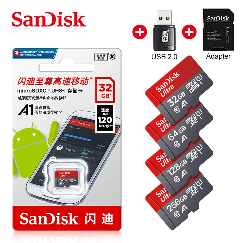 SanDisk ޸ ī,  TF/SD ī, ũ UHS-1 ÷ Ʈ ī  , 32GB, 64GB, 128GB, 256GB, 512GB, 100 M/S