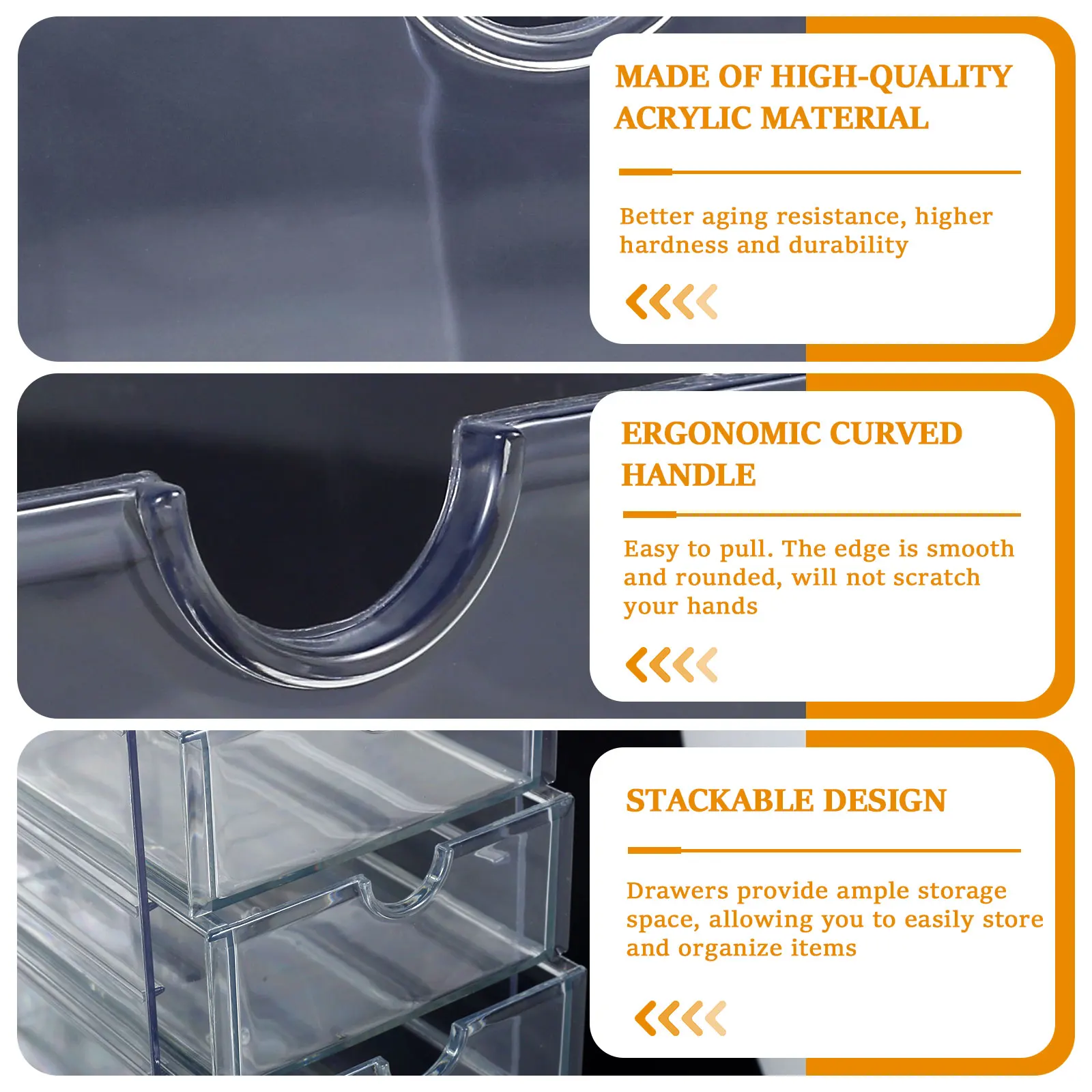Acrylic Desk Organizer Storage Box Clear
