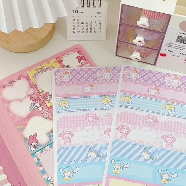 Stay organized and cute with the 2 Set Sanrio Mymelody Kuromi Cinnamoroll Pochacco Baby Bottle Labels.