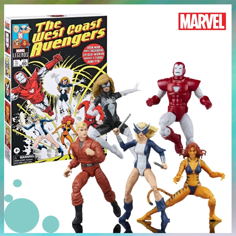 

Marvel Legends West Coast Avengers Ironman Tigra Spider Woman Mockingbird Hank Pym 5-Pack 6" Anime Action Figure Model Doll Toys