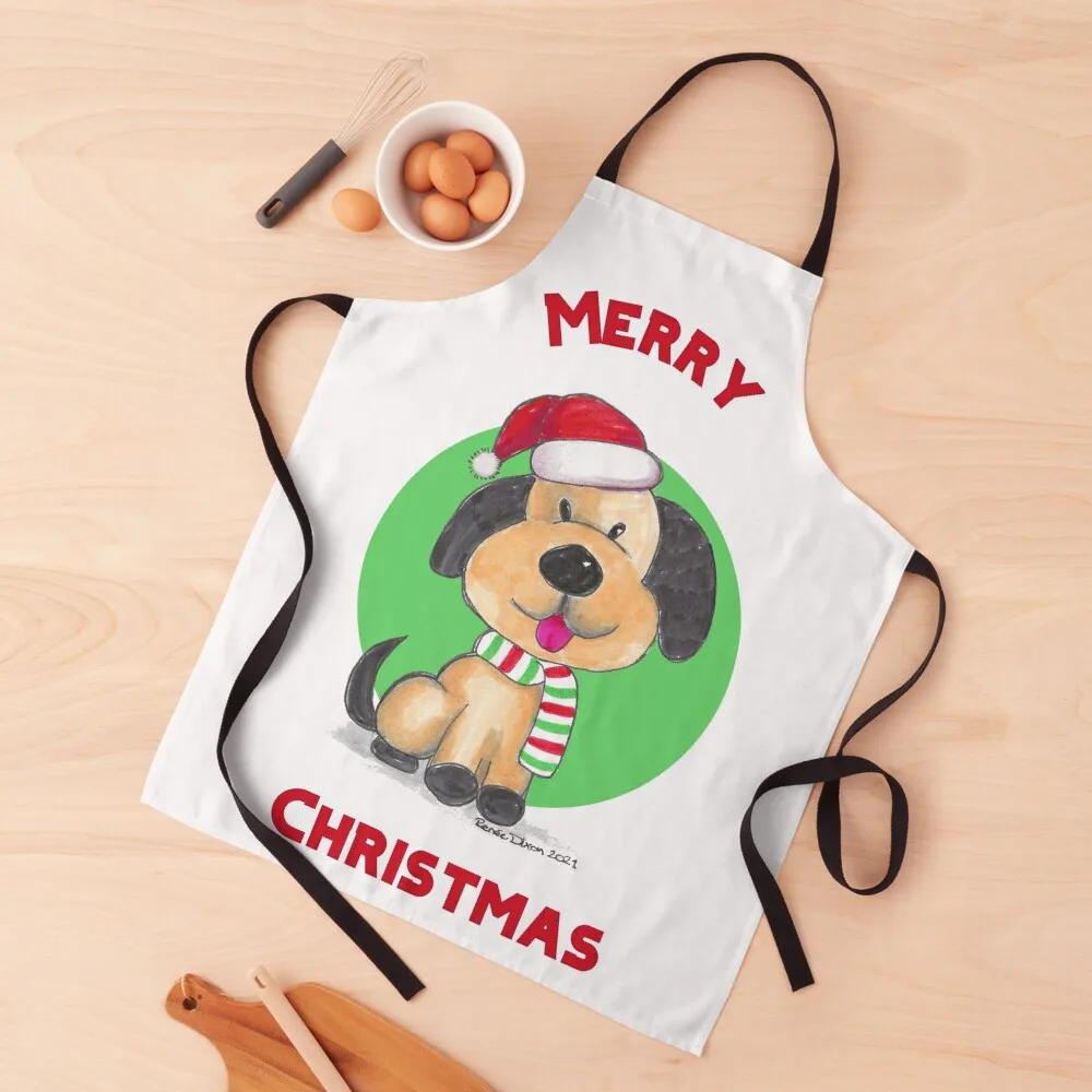 

Christmas Puppy Apron Aprons Ladies Aprons Kitchen Chef Accessories