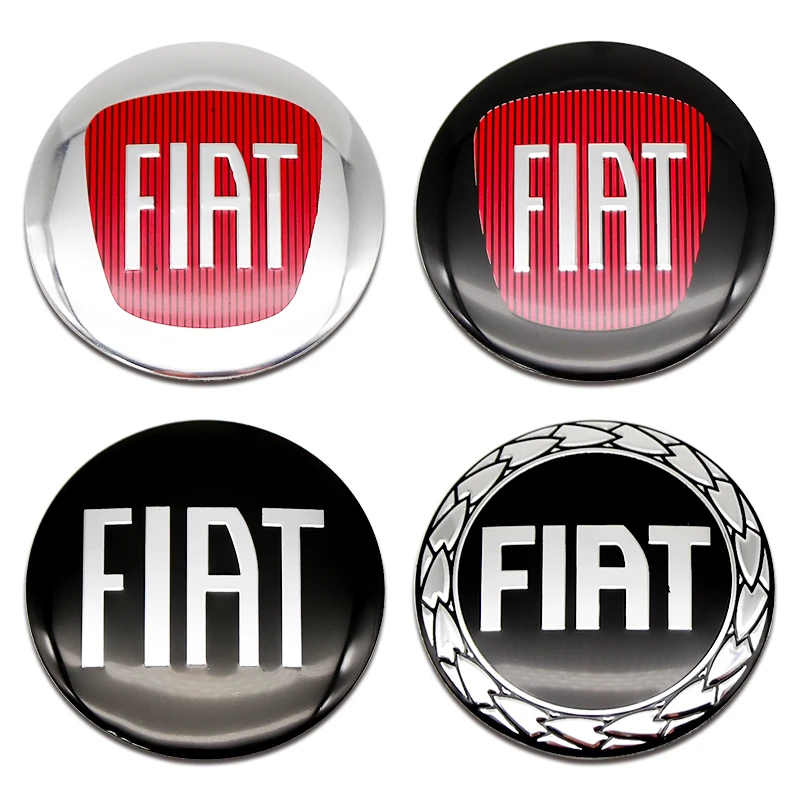 56mm 3D car emblem Wheel Center Hub auto Rim refit dust-proof badge covers sticker styling accessories 4pcs For FIAT