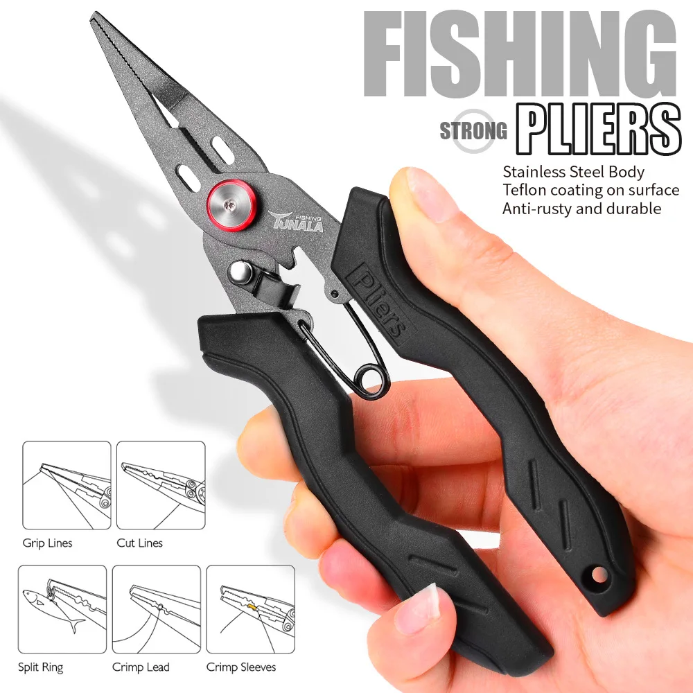 Stainless Steel Luya Pliers Multi-function Flash Controller Anti-rust  Teflon Coated Smallmouth Fishing Pliers Line Cutting And
