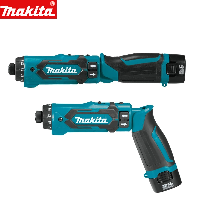 Makita DF012 DF012DSE Elektrische Schroevendraaier 7.2V Lithium Ion Accu 90 Graden Haakse Vouwen Met Stop clutch Driver| | - AliExpress