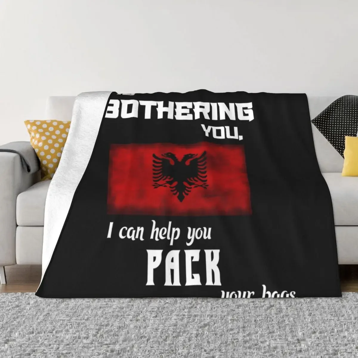 

Albanian flag - pack your bags Throw Blanket sofa bed Quilt Blankets